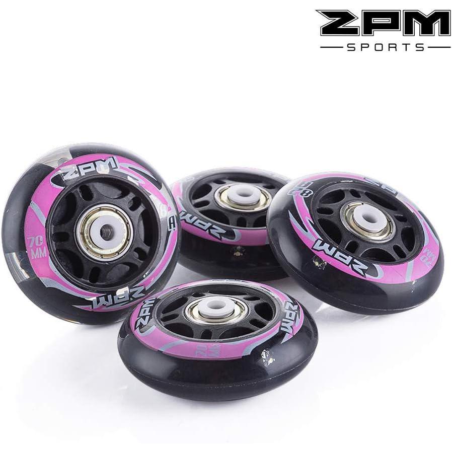 image:image2PM SPORTS Inline Skate Replacement Wheels with White Light82A 76mm  70mm Pu Wheels with ABEC7 Bearings Pack of 4
