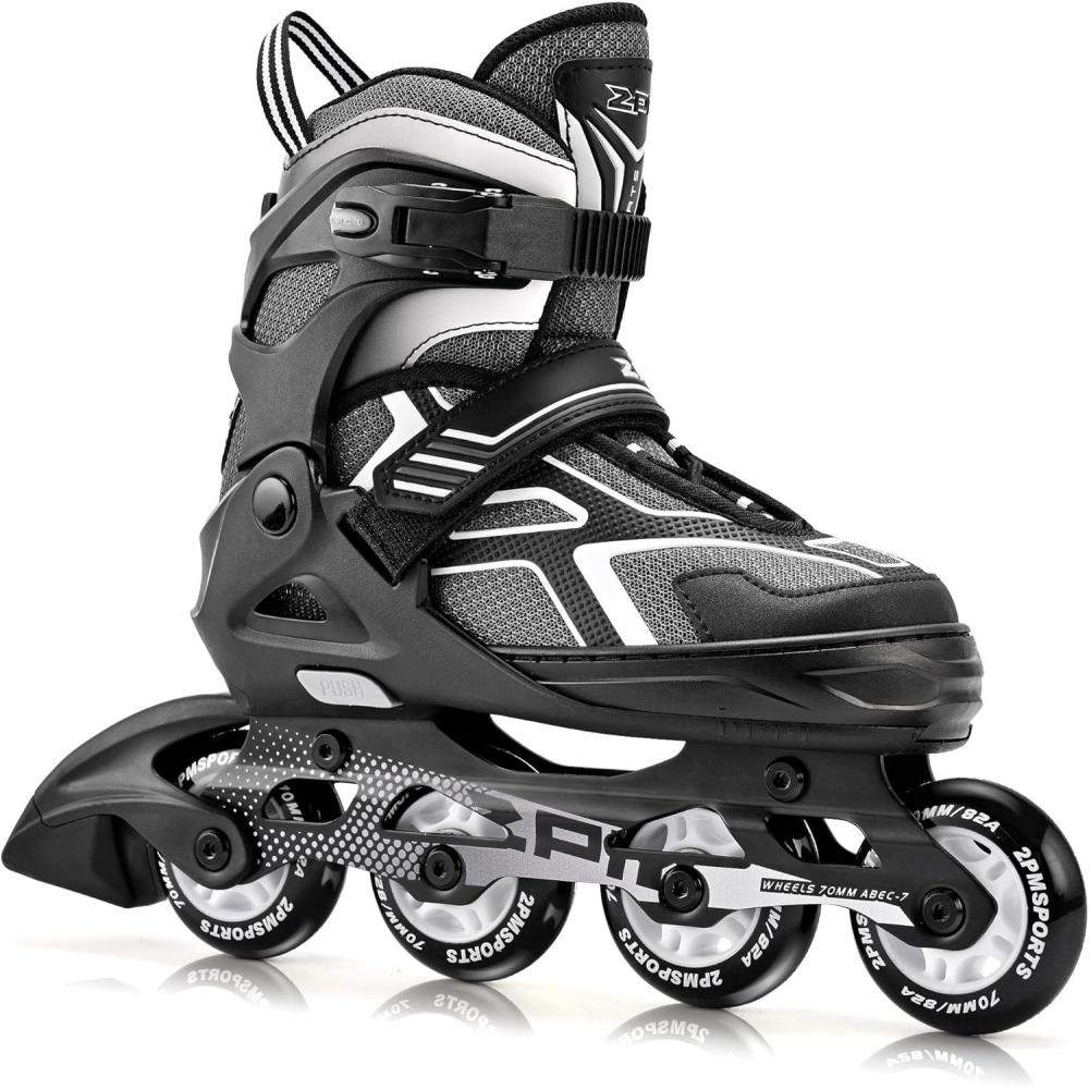 image:image2PM SPORTS Torinx Green Boys Adjustable Inline Skates Fun Beginner Roller Skates for Kids Youth Girls Men and WomenBlack