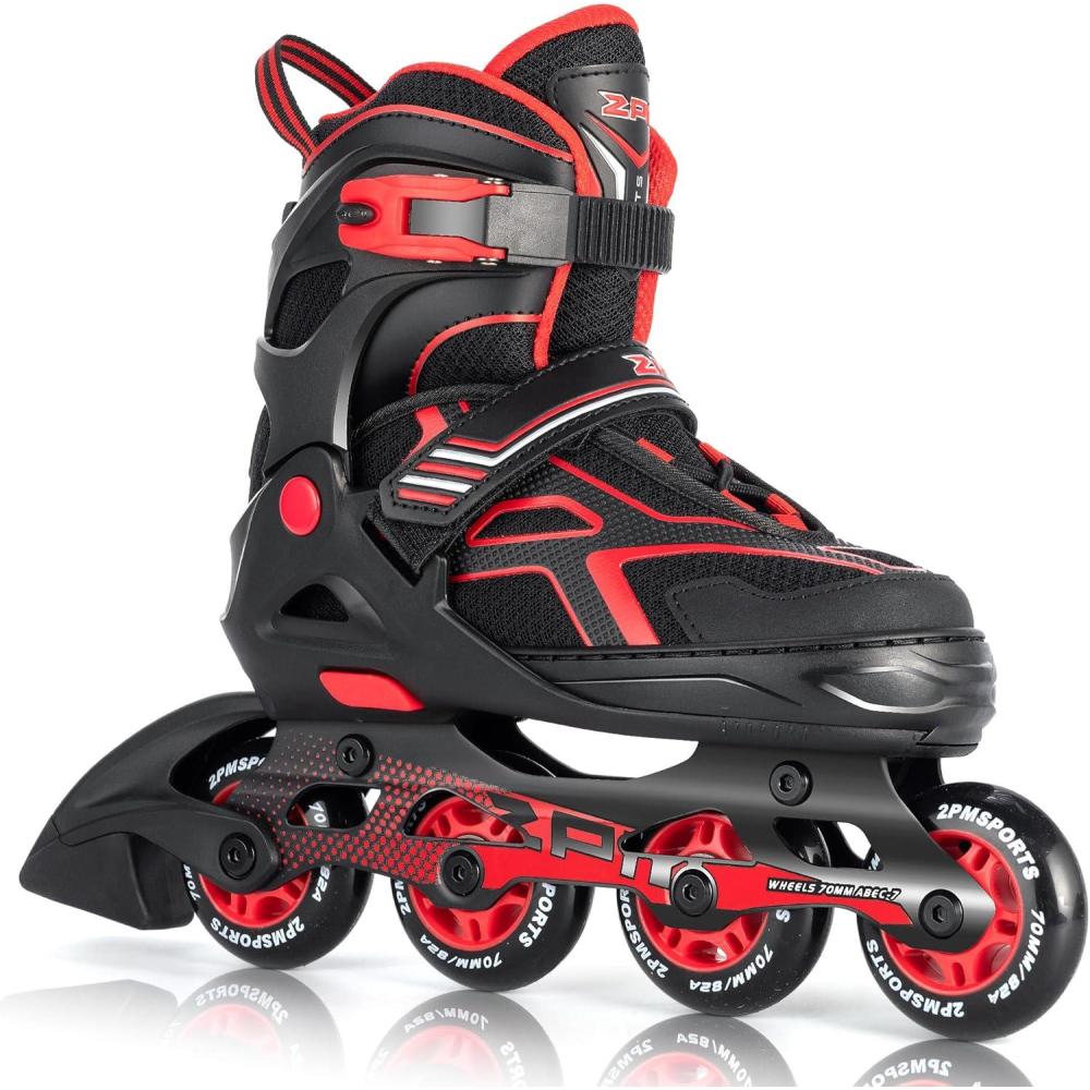 image:image2PM SPORTS Torinx Green Boys Adjustable Inline Skates Fun Beginner Roller Skates for Kids Youth Girls Men and WomenRed