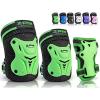 image:image2PM SPORTS Knee Pads for Kids Wrist Guards Knee and Elbow Pads Set with Drawstring Bag Protective Gear Set for Girls Boys Roller Skating Cycling SkateboardGreen