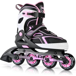 2PM SPORTS Torinx Green Boys Adjustable Inline Skates, Fun Beginner Roller Skates for Kids, Youth, Girls, Men and Women(Purple)