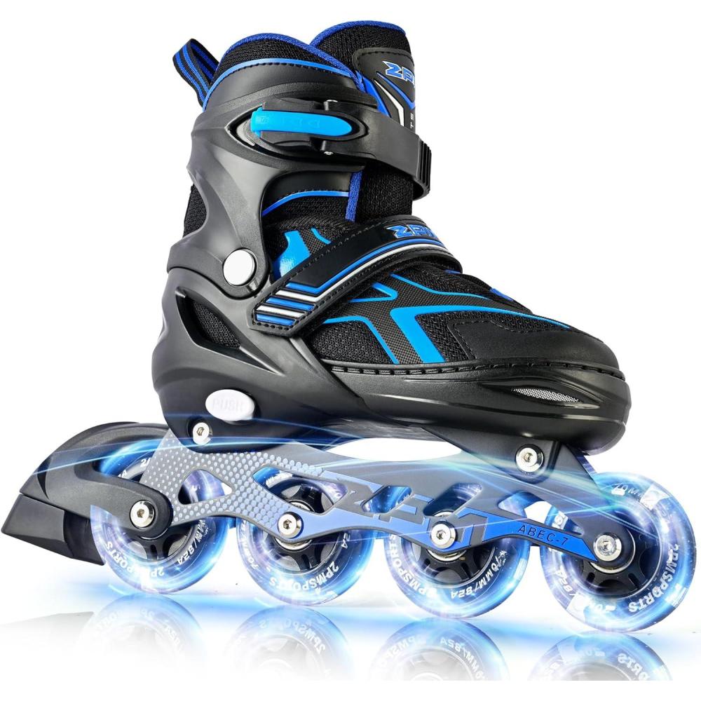 image:image2PM SPORTS Torinx Green Boys Adjustable Inline Skates Fun Beginner Roller Skates for Kids Youth Girls Men and WomenC Blue