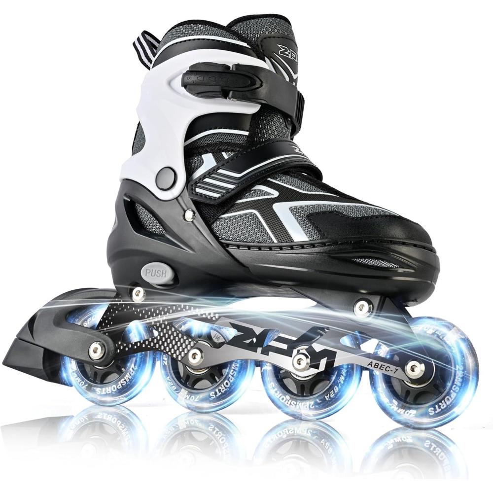 image:image2PM SPORTS Torinx Green Boys Adjustable Inline Skates Fun Beginner Roller Skates for Kids Youth Girls Men and WomenD Black