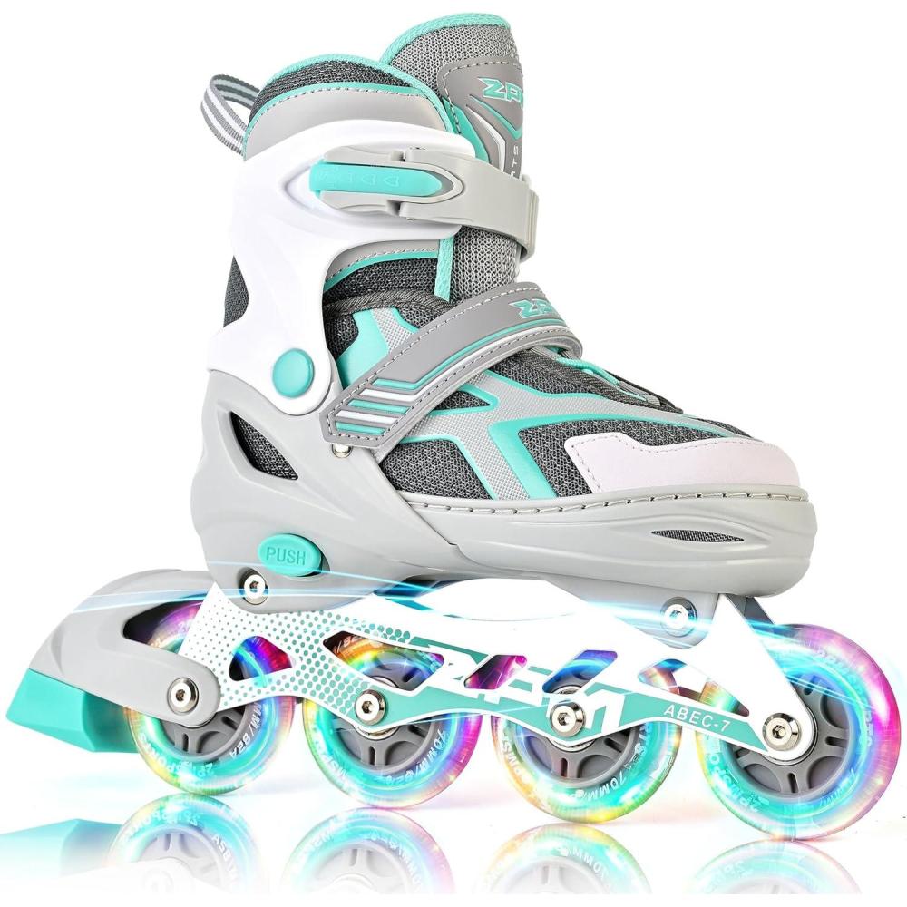 image:image2PM SPORTS Torinx Green Boys Adjustable Inline Skates Fun Beginner Roller Skates for Kids Youth Girls Men and WomenG Teal